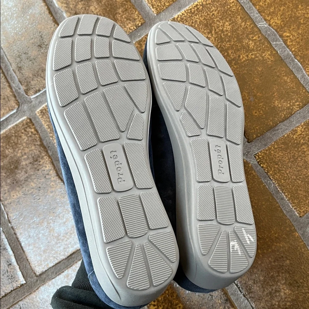 Propet Yetta Blue Suede Slip-On Penny Loafers